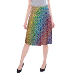 Bubbles Rainbow Colourful Colors Midi Beach Skirt by Hannah976