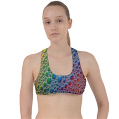 Bubbles Rainbow Colourful Colors Criss Cross Racerback Sports Bra by Hannah976