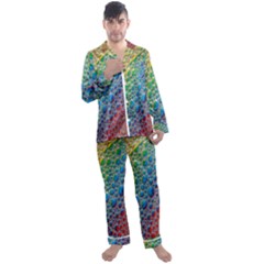 Bubbles Rainbow Colourful Colors Men s Long Sleeve Satin Pajamas Set by Hannah976