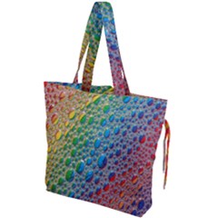 Bubbles Rainbow Colourful Colors Drawstring Tote Bag by Hannah976