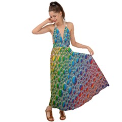 Bubbles Rainbow Colourful Colors Backless Maxi Beach Dress by Hannah976