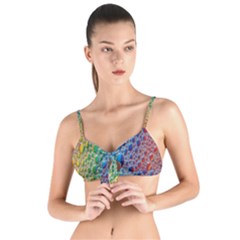 Bubbles Rainbow Colourful Colors Tie Up Cut Bikini Top by Hannah976