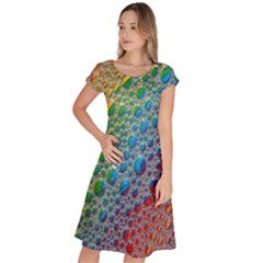 Bubbles Rainbow Colourful Colors Classic Short Sleeve Dress by Hannah976