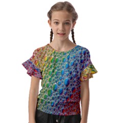 Bubbles Rainbow Colourful Colors Kids  Cut Out Flutter Sleeves by Hannah976