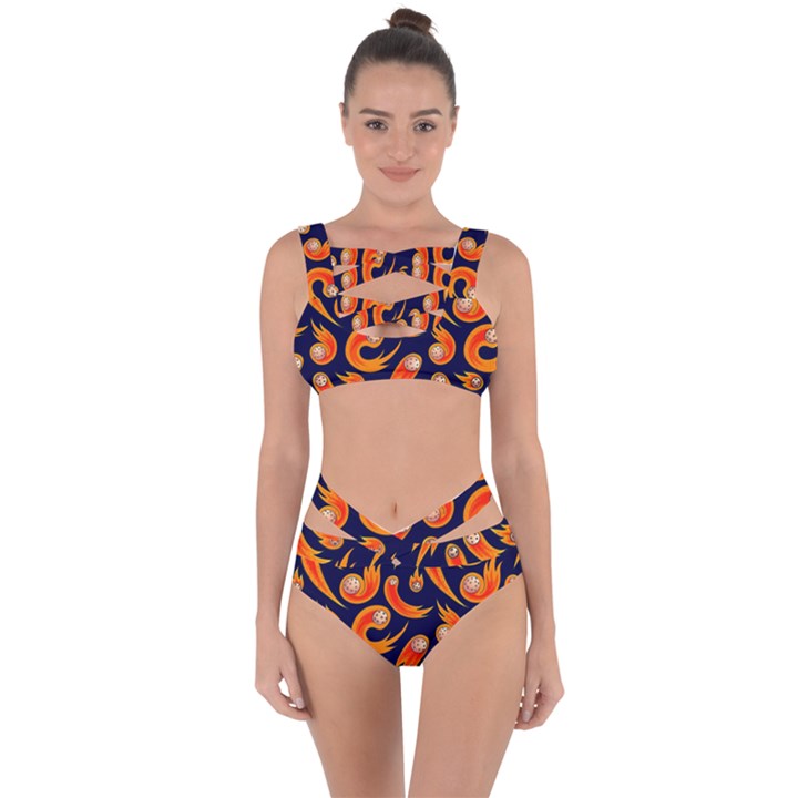 Space Patterns Pattern Bandaged Up Bikini Set 