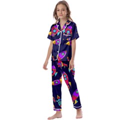 Space Patterns Kids  Satin Short Sleeve Pajamas Set by Hannah976