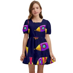 Space Patterns Kids  Short Sleeve Dolly Dress by Hannah976