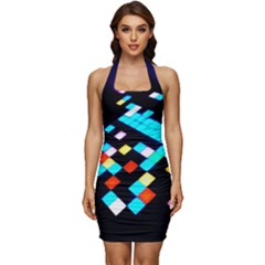 Dance Floor Sleeveless Wide Square Neckline Ruched Bodycon Dress by Hannah976