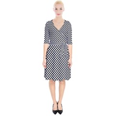 Black And White Checkerboard Background Board Checker Wrap Up Cocktail Dress by Hannah976