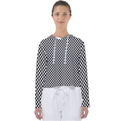 Black And White Checkerboard Background Board Checker Women s Slouchy Sweat by Hannah976