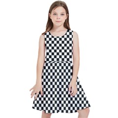 Black And White Checkerboard Background Board Checker Kids  Skater Dress