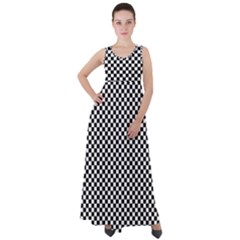 Black And White Checkerboard Background Board Checker Empire Waist Velour Maxi Dress by Hannah976