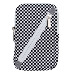 Black And White Checkerboard Background Board Checker Belt Pouch Bag (small) by Hannah976