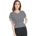 Black And White Checkerboard Background Board Checker Butterfly Chiffon Blouse View1