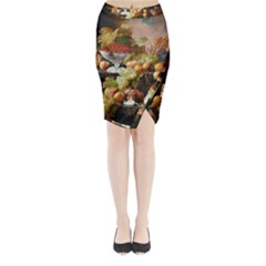 Abundance Of Fruit Severin Roesen Midi Wrap Pencil Skirt by Hannah976