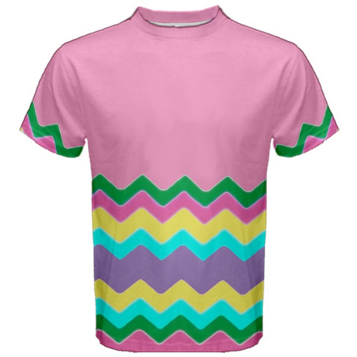 Easter Chevron Pattern Stripes Men s Cotton T-Shirt