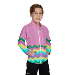 Easter Chevron Pattern Stripes Kids  Windbreaker by Hannah976