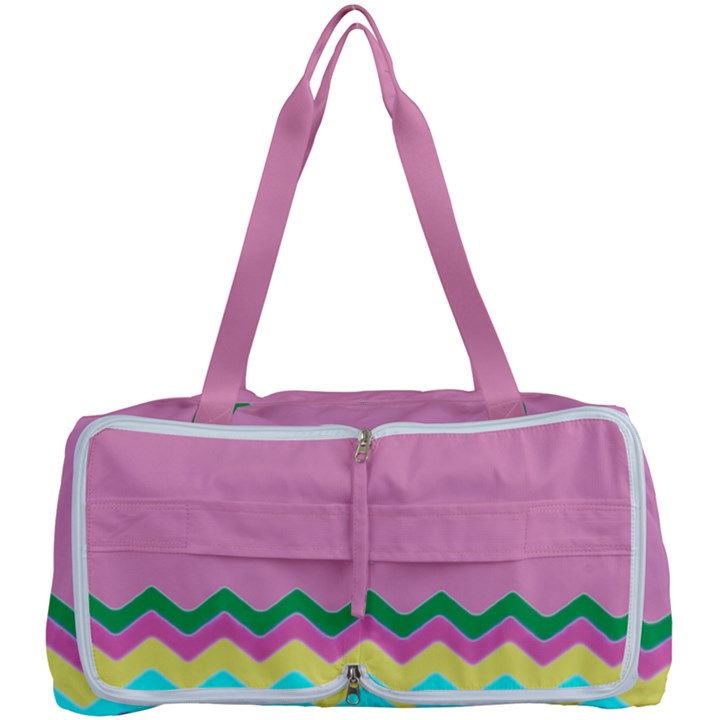 Easter Chevron Pattern Stripes Multi Function Bag