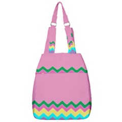 Easter Chevron Pattern Stripes Center Zip Backpack by Hannah976