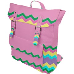 Easter Chevron Pattern Stripes Buckle Up Backpack by Hannah976