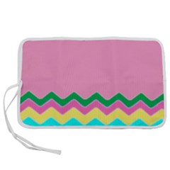 Easter Chevron Pattern Stripes Pen Storage Case (m) by Hannah976