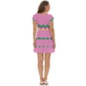 Easter Chevron Pattern Stripes Short Sleeve Tiered Mini Dress View4