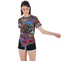 Vector Art Pattern - Asymmetrical Short Sleeve Sports T-shirt by Hannah976