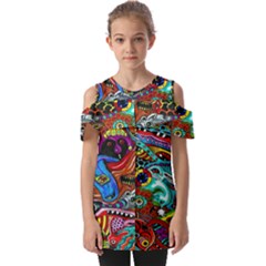 Vector Art Pattern - Fold Over Open Sleeve Top by Hannah976