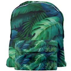 Tropical Green Leaves Background Giant Full Print Backpack by Hannah976