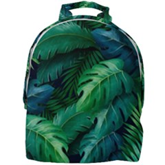 Tropical Green Leaves Background Mini Full Print Backpack by Hannah976