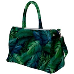 Tropical Green Leaves Background Duffel Travel Bag by Hannah976