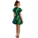 Tropical Green Leaves Background Flutter Sleeve Wrap Dress View2