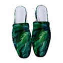 Tropical Green Leaves Background Women s Classic Backless Heels View1