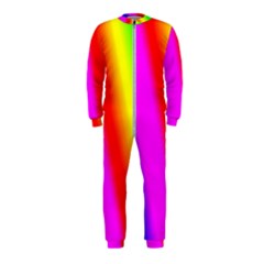 Multi Color Rainbow Background Onepiece Jumpsuit (kids) by Hannah976