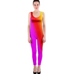 Multi Color Rainbow Background One Piece Catsuit by Hannah976