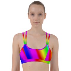 Multi Color Rainbow Background Line Them Up Sports Bra by Hannah976