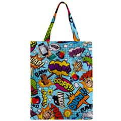 Comic Elements Colorful Seamless Pattern Zipper Classic Tote Bag by Hannah976