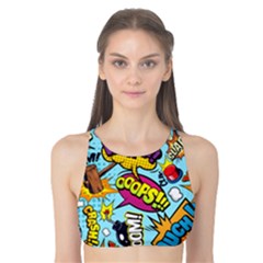 Comic Elements Colorful Seamless Pattern Tank Bikini Top by Hannah976