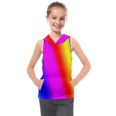 Multi Color Rainbow Background Kids  Sleeveless Hoodie by Hannah976