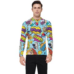 Comic Elements Colorful Seamless Pattern Men s Long Sleeve Rash Guard by Hannah976