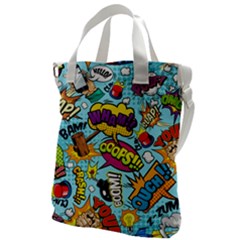 Comic Elements Colorful Seamless Pattern Canvas Messenger Bag by Hannah976