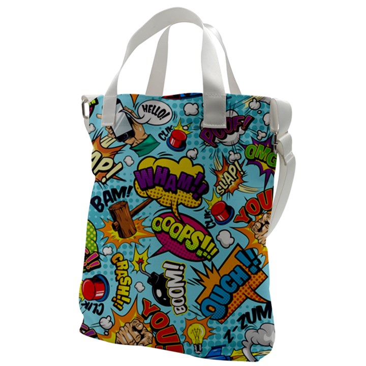 Comic Elements Colorful Seamless Pattern Canvas Messenger Bag