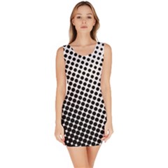 Background-wallpaper-texture-lines Dot Dots Black White Bodycon Dress by Hannah976