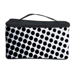 Background-wallpaper-texture-lines Dot Dots Black White Cosmetic Storage Case by Hannah976