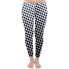 Background-wallpaper-texture-lines Dot Dots Black White Classic Winter Leggings by Hannah976