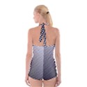 Background-wallpaper-texture-lines Dot Dots Black White Boyleg Halter Swimsuit  View2