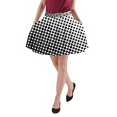 Background-wallpaper-texture-lines Dot Dots Black White A-line Pocket Skirt by Hannah976