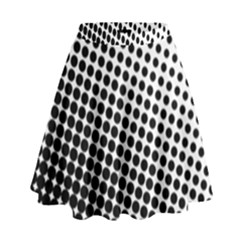 Background-wallpaper-texture-lines Dot Dots Black White High Waist Skirt by Hannah976