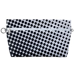 Background-wallpaper-texture-lines Dot Dots Black White Handbag Organizer by Hannah976