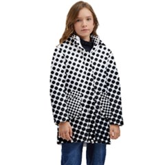 Background-wallpaper-texture-lines Dot Dots Black White Kids  Hooded Longline Puffer Jacket by Hannah976